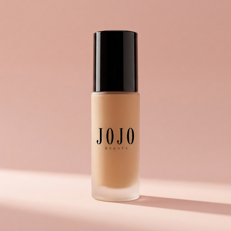Cashmere Soft Matte foundation bottle on blush pink