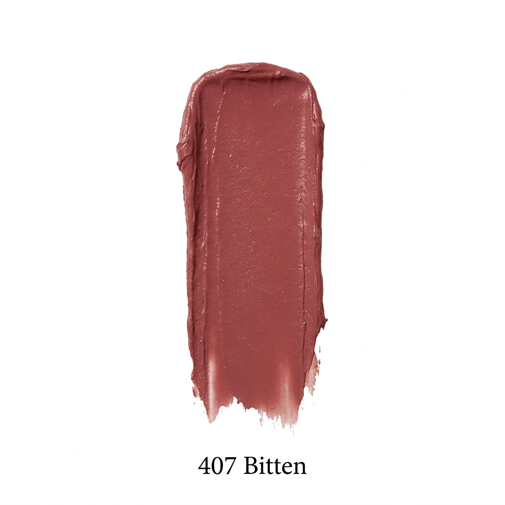407 Bitten JoJo Beauty lipstick smear swatch