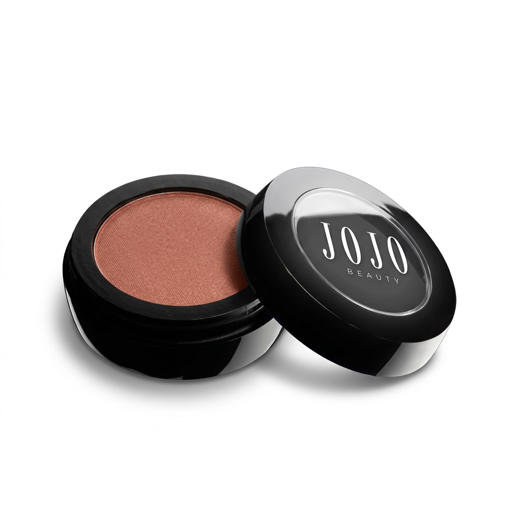 323 Blow out JoJo Beauty blush compact with JOJO BEAUTY logo