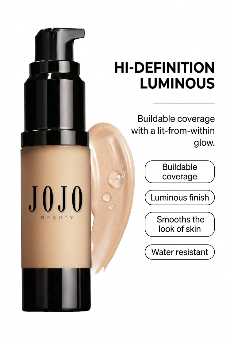 Hi-Definition Luminous: buildable coverage, luminous finish, water resistant