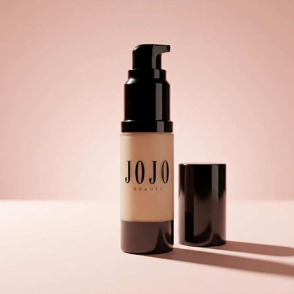 Luminous Liquid Foundation bottle on blush pink