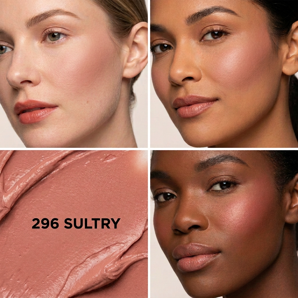 Sultry with softer blush on the light and medium models